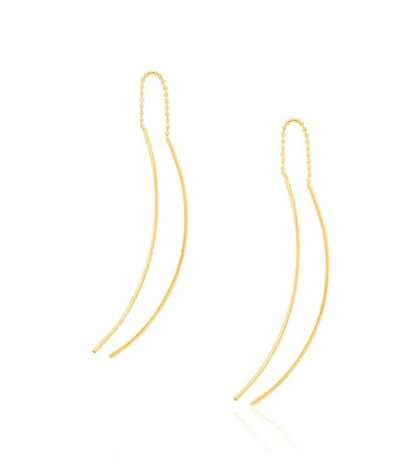 Gold-plated threads earring
