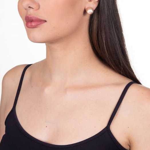 Gold-plated matte ball earring