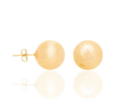 Gold-plated matte ball earring