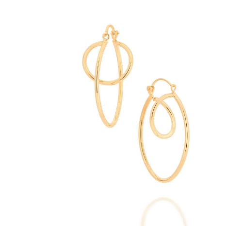 Gold-plated twist modern earrings