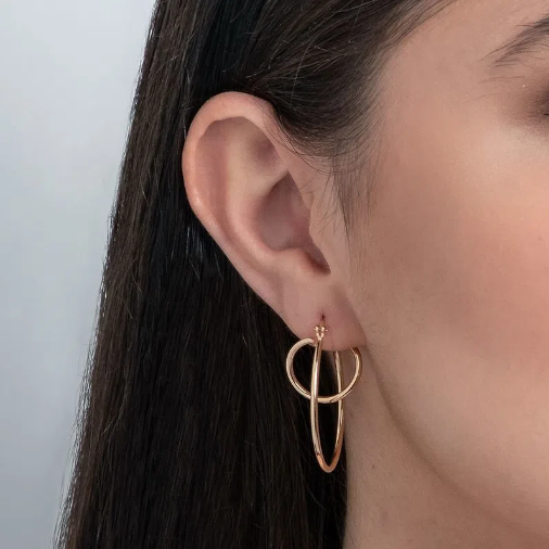 Gold-plated twist modern earrings