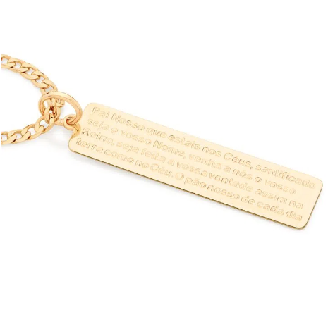Gold plated &quot;Our Father&quot; prayer pendant
