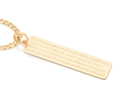 Gold plated "Our Father" prayer pendant