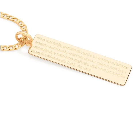 Gold plated "Our Father" prayer pendant