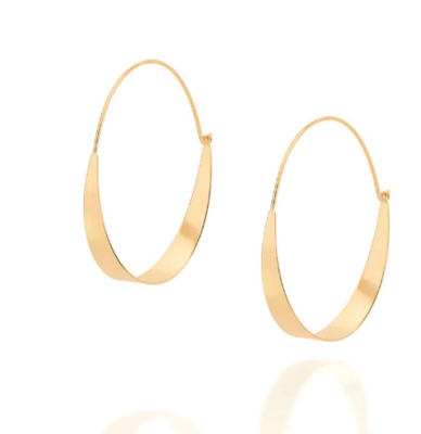 Gold-plated modern hoop earring