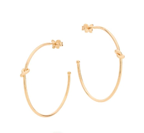 Gold-plated knot hoop earring