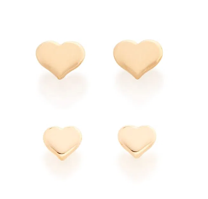 Gold plated heart earrings kit