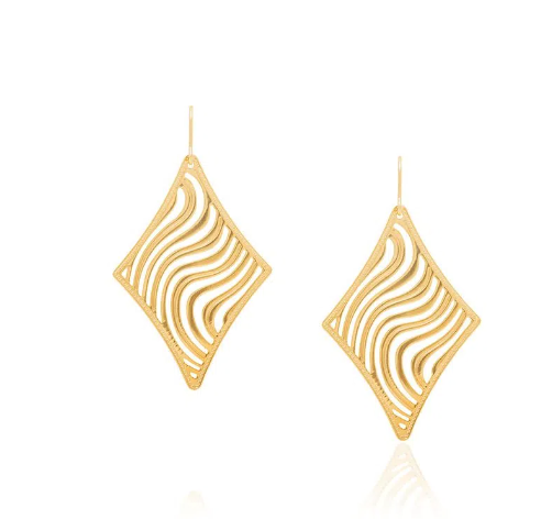 Gold-plated diamond earring
