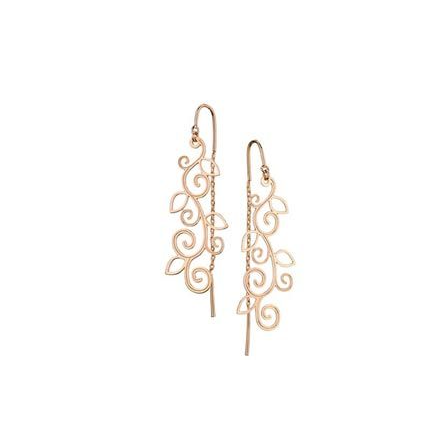 Gold-plated bunch of flowers drop-hook earring