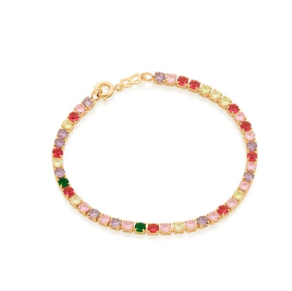 Gold-plated riviera rainbow bracelet