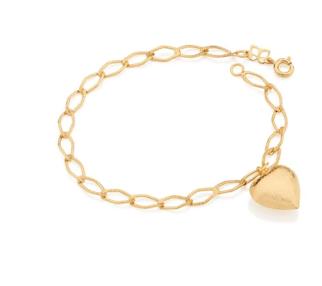 Gold-plated heart bracelet