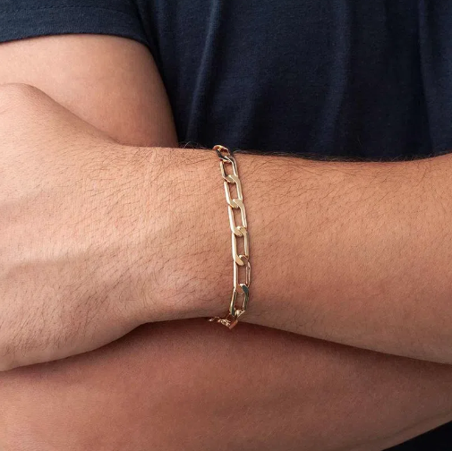Gold-plated hard links bracelet