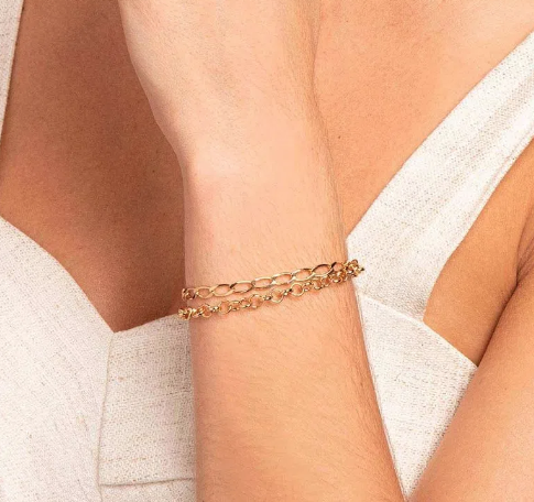 Gold-plated double bracelet