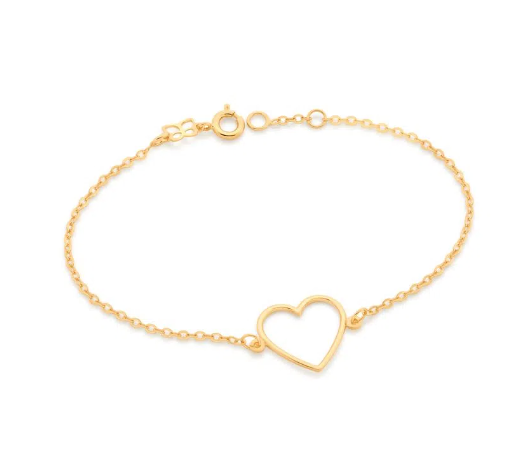 Gold-plated heart outline bracelet