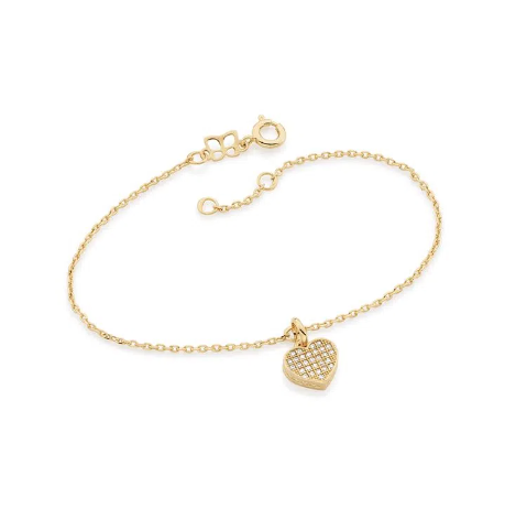 Gold-plated bracelet with heart zirconia