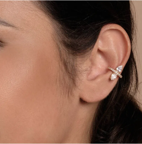 Gold-plated prosperity ear cuff