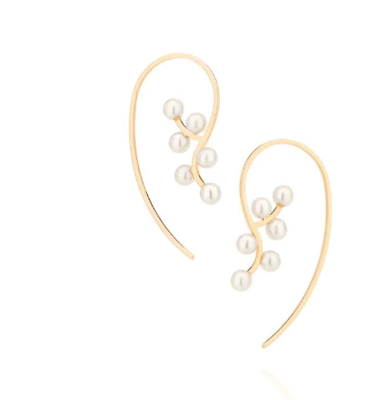 Gold-plated modern pearl earring