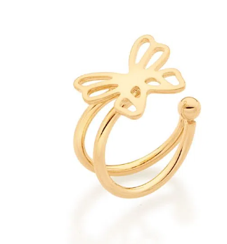 Gold plated ear cuff with butterfly