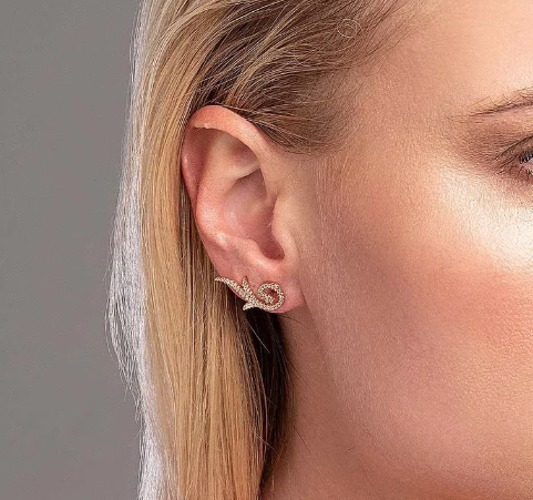 Gold plated swirl ear cuff earring
