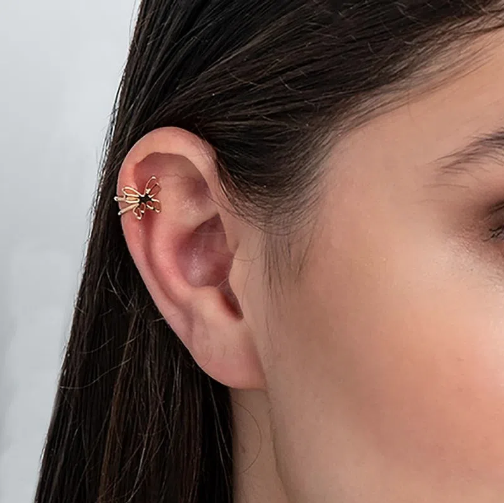 Gold plated ear cuff with butterfly