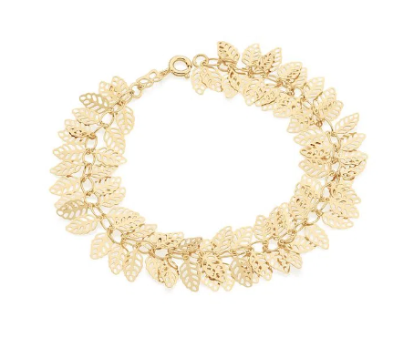 Gold-plated leaves bracelet