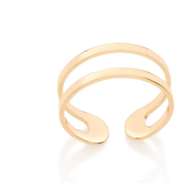 Gold-plated adjustable double ring