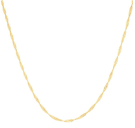 Gold plated Singapore chain - 42 cm