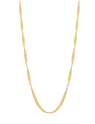 Gold-plated Singapore chain - 50 cm