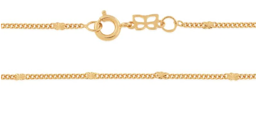 Gold-plated curb diamanté chain - 42 cm