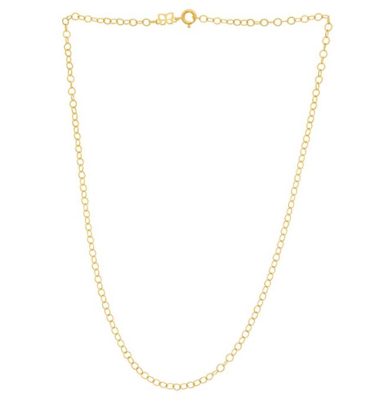 Gold-plated padlock wire chain - 42 cm