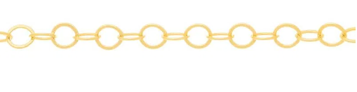 Gold-plated padlock wire chain - 42 cm