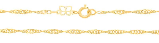 Gold plated Singapore chain - 60 cm