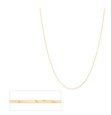 Gold-plated chain formed by smooth and beaten fillets - 70 cm