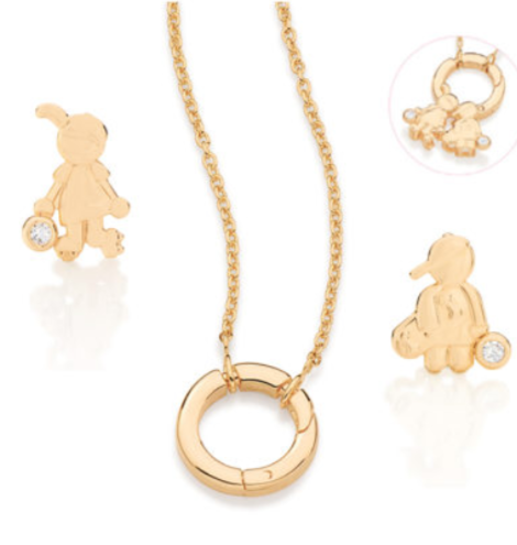 Gold plated clasp pendant necklace