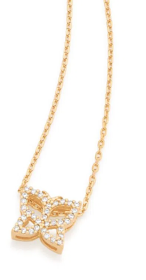 Gold-plated butterfly necklace with zirconia
