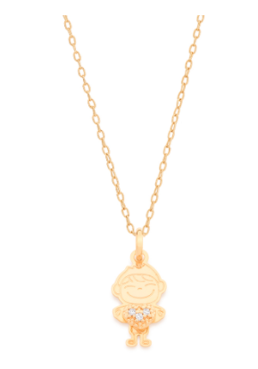 Gold-plated boy with heart pendant