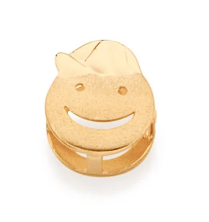 Gold-plated boy face pendant