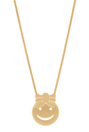 Gold-plated girl face pendant