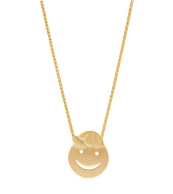 Gold-plated boy face pendant