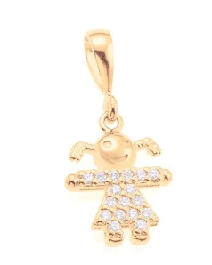 Gold-plated girl with zirconia dress pendant