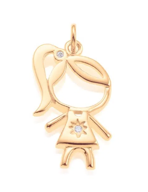 Gold-plated girl pendant
