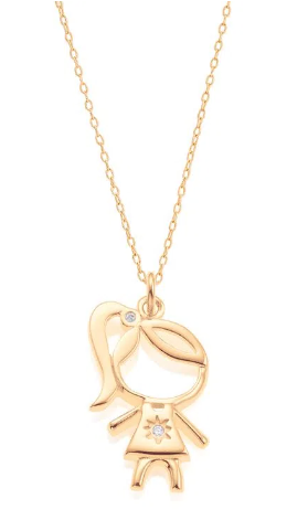 Gold-plated girl pendant