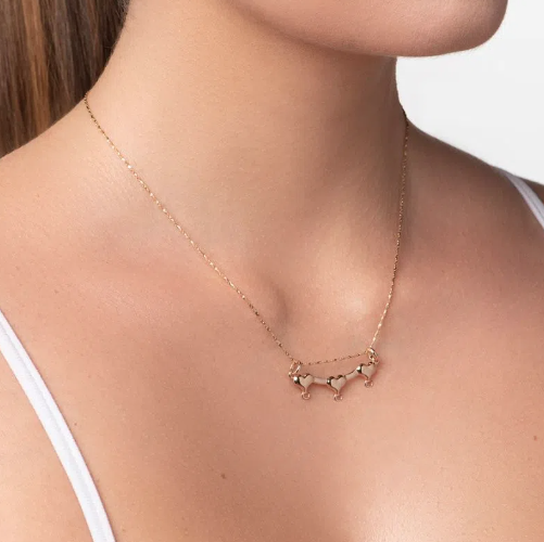 Gold-plated yoke for three pendants