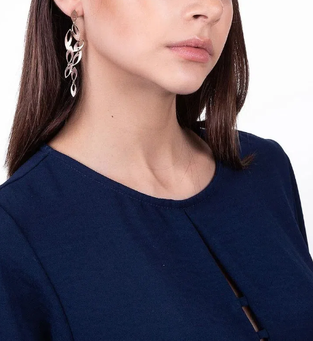 Gold-plated peacock earring