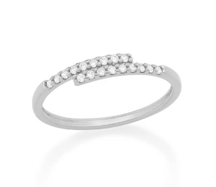 Rhodium plated ring with zirconia