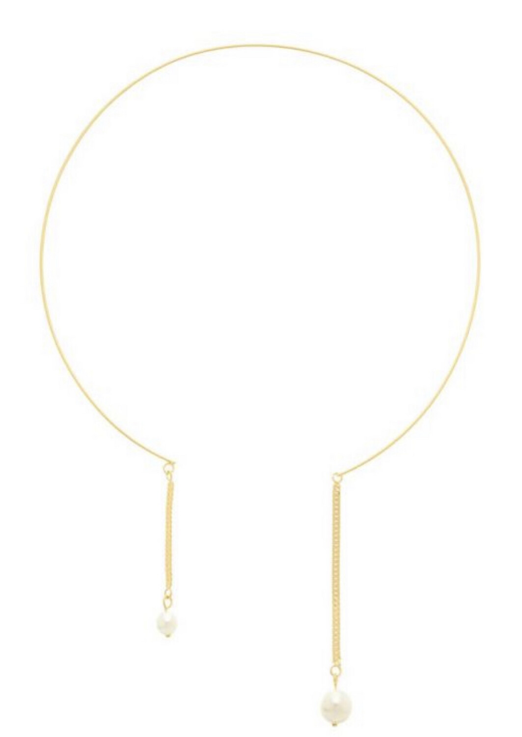 Gold-plated choker with pearls pendants 