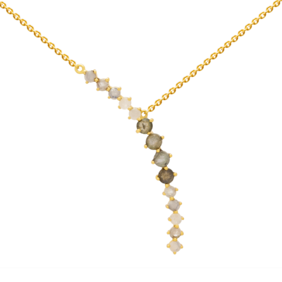 Gold-plated necklace with natural stones