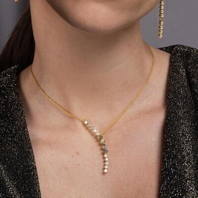Gold-plated necklace with natural stones