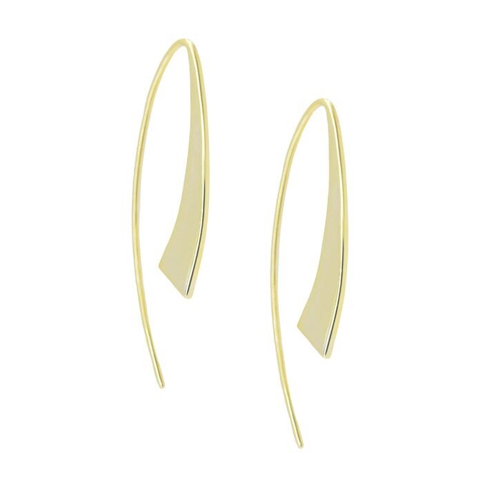 Gold-vermeil hook drop earrings