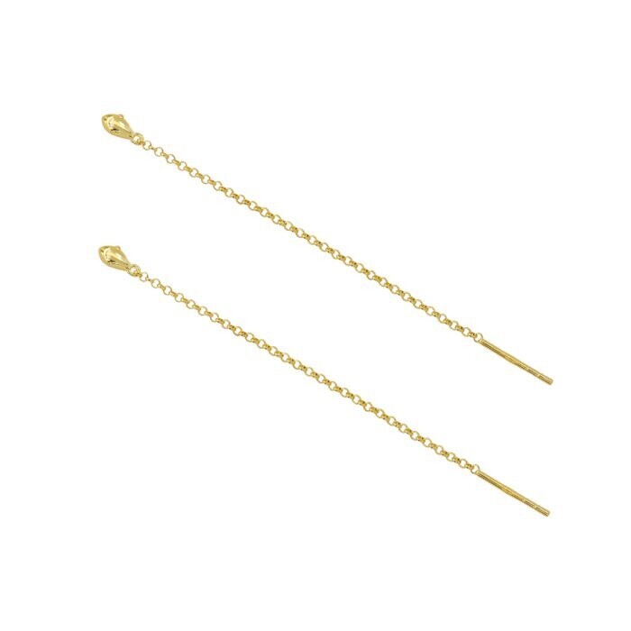 Gold-vermeil snake chain earring